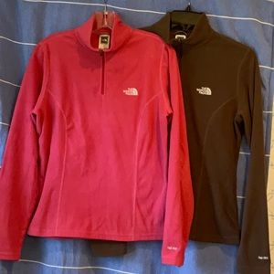 (2) Women’s North Face 1/4 zip pullovers